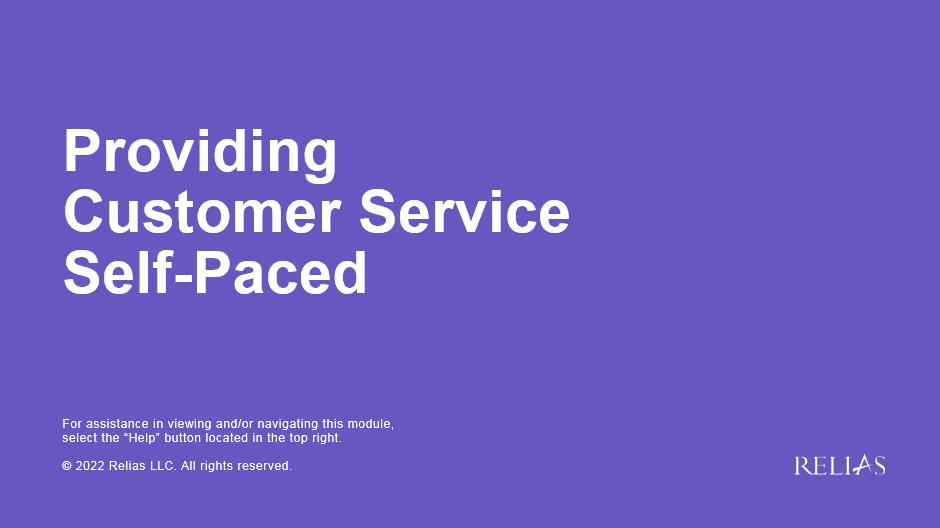 Providing Customer Service Self-Paced Course Logo