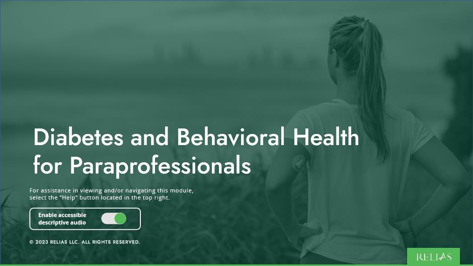 Diabetes and Behavioral Health for Paraprofessionals Course Logo