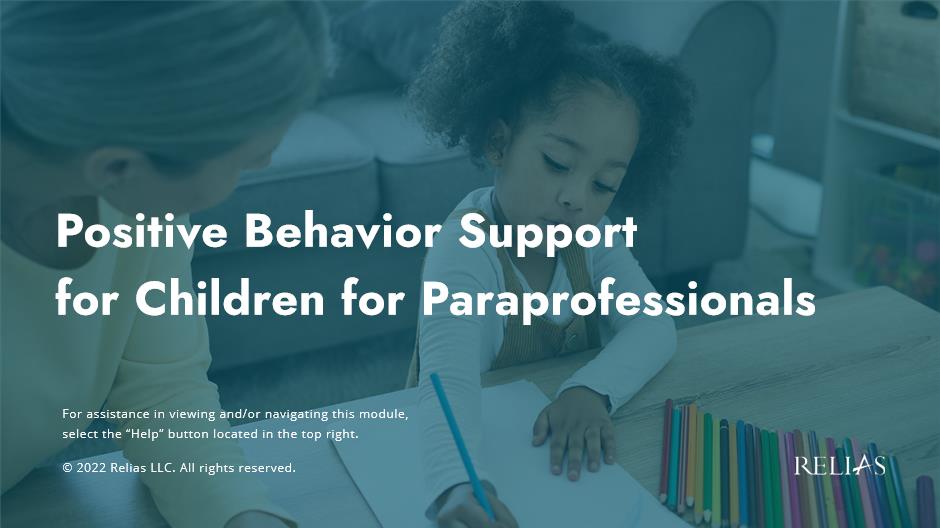 Positive Behavior Support for Children for Paraprofessionals