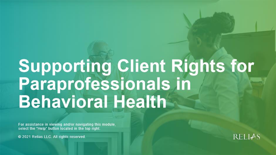 Supporting Client Rights for Paraprofessionals in Behavioral Health Course Logo