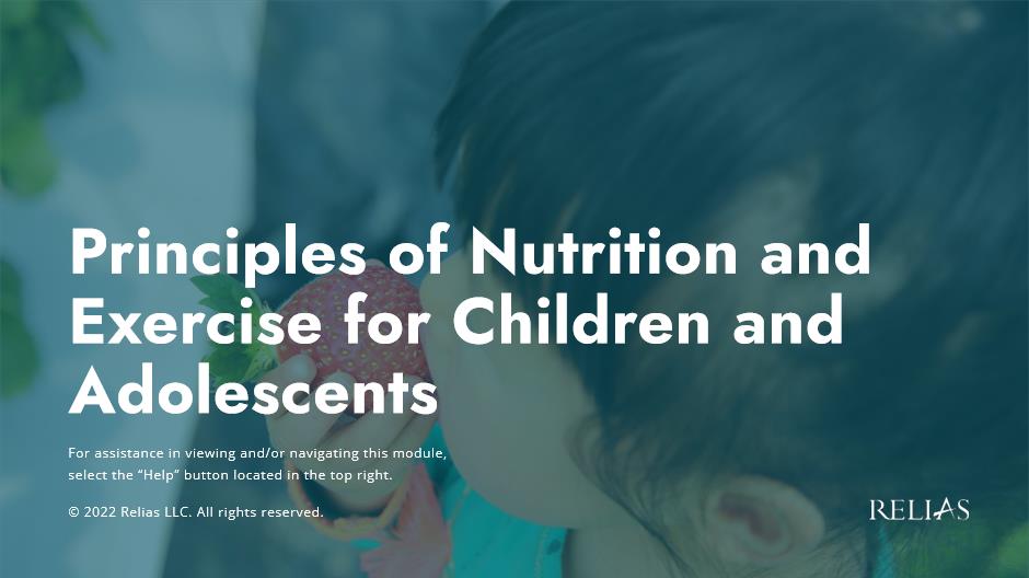 Principles of Nutrition & Exercise for Children and Adolescents Course Logo