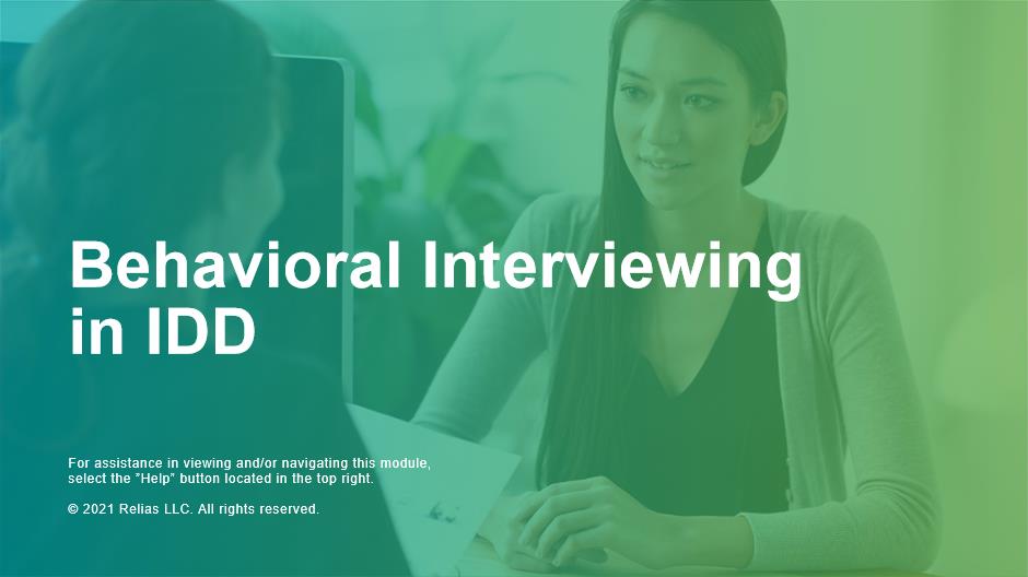 Behavioral Interviewing in IDD Course Logo