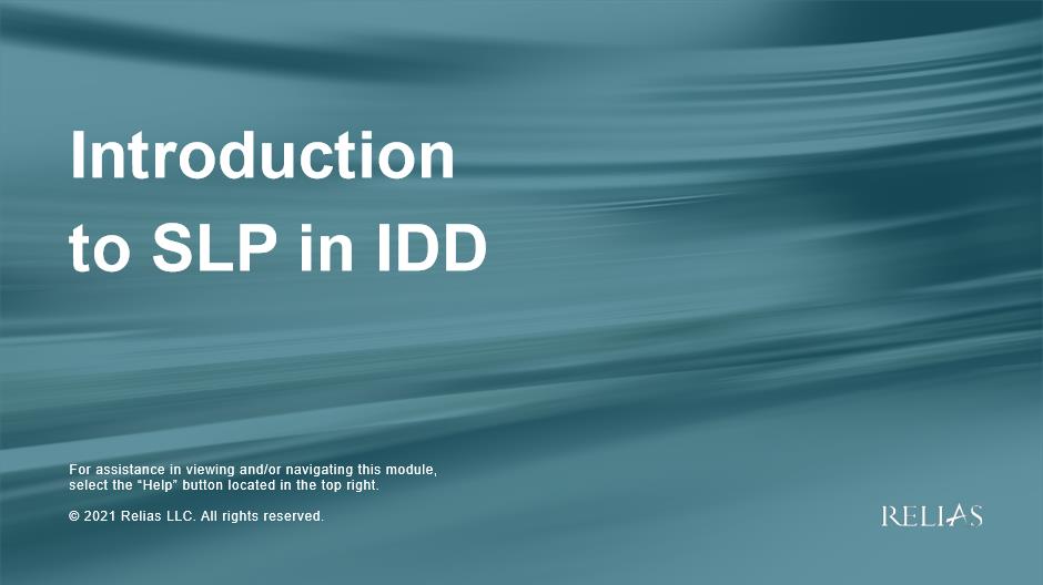 Introduction to SLP for IDD Course Logo