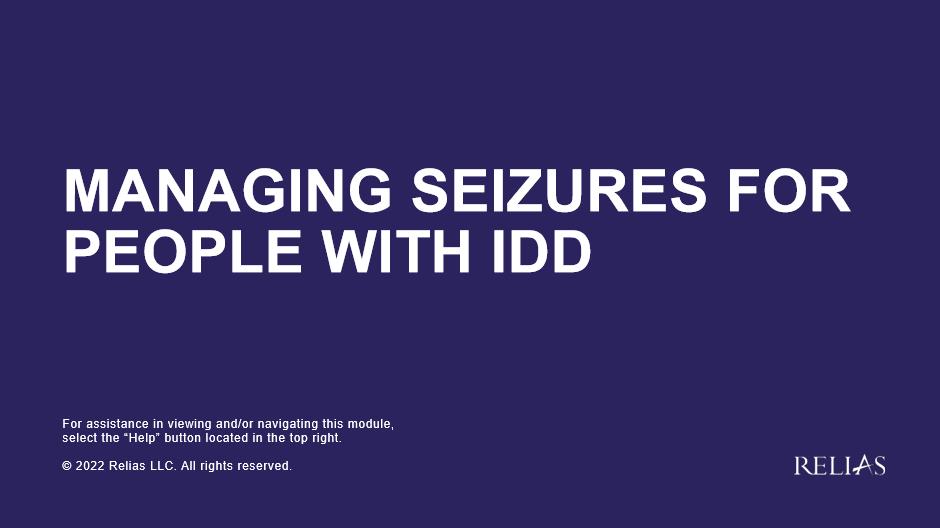 Managing Seizures for People with IDD Course Logo