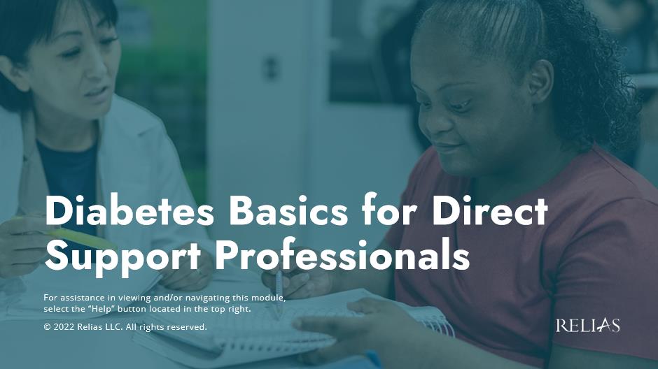 Diabetes Basics for Direct Support Professionals | Relias Academy