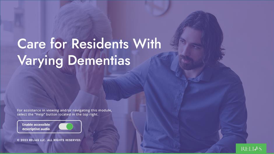 Care for Residents With Varying Dementias Course Logo
