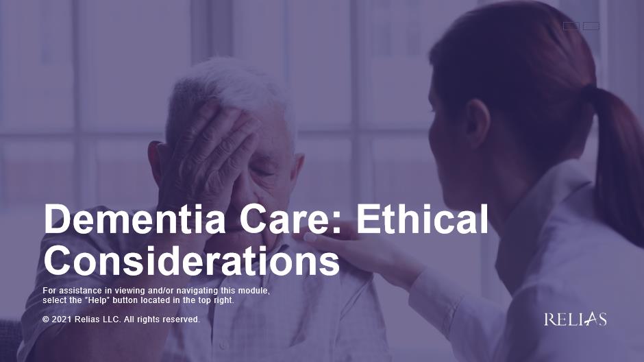 Dementia Care: Ethical Considerations Course Logo